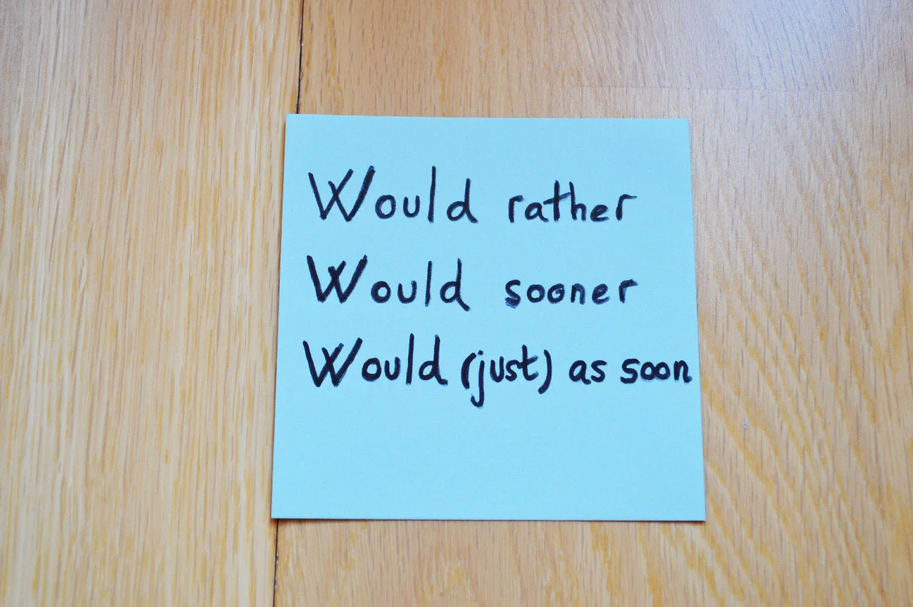 ¿Qué significa ‘I would rather’ o ‘I would sooner’ en español?